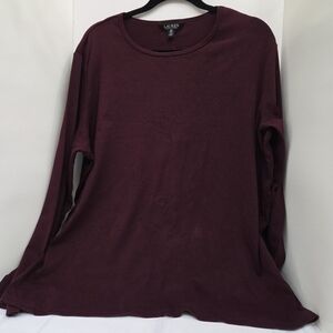 Women's Burgundy Long Sleeve Top